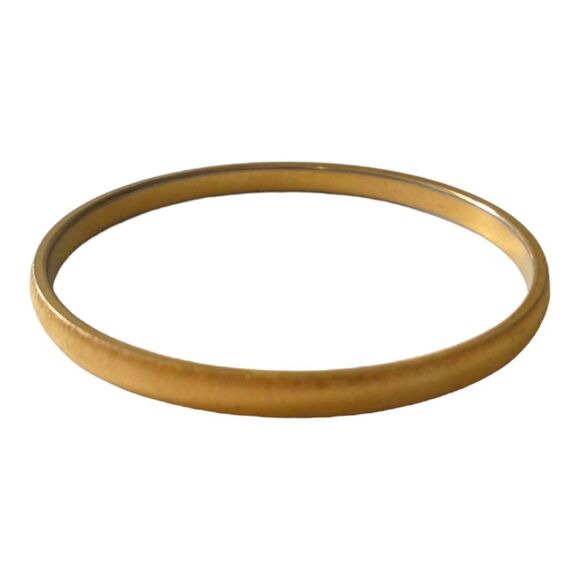 Vintage Gold Tone Bangle Bracelet EVOKE Brushed Stackable Bohemian Gypsy Hippie. - Picture 10 of 16